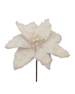 ENA Novogodišnji ukras cvet 40cm 566533, bela