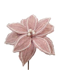 ENA Novogodišnji ukras cvet 55cm 566534, roze