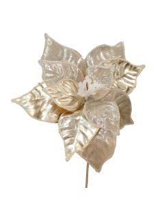 ENA Novogodišnji ukras cvet 41cm 566536, šampanjac