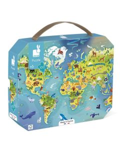 JANOD Puzzle za decu Mapa sveta - 100 delova - J02607