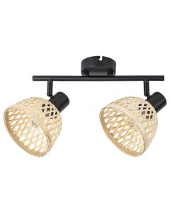 Rabalux Spot rasveta Rattan E14 2x MAX 15W mat crno (3134) - 3134