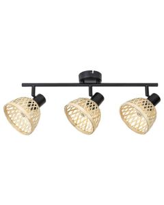Rabalux Spot rasveta Rattan E14 3x MAX 15W mat crno (3135) - 3135