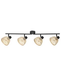 Rabalux Spot rasveta Rattan E14 4x MAX 15W mat crno (3136) - 3136