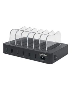 MANHATTAN Punjač USB 6-port 102254 5V/2.4V/50W/držač za telefon, crna - 37871