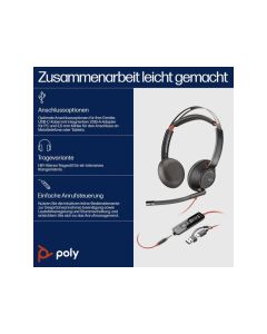 HP Slušalice sa mikrofonom Poly BW 5220 USB-C HS +3.5mmP +USB-C/A adapter 8X231AA, crna