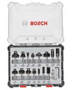 BOSCH Komplet raznih glodala, 15 komada, držač od 8 mm 2607017472 - 2607017472