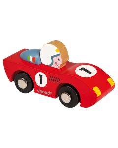 JANOD Mali drveni trkački automobil, crvena - J08545-1