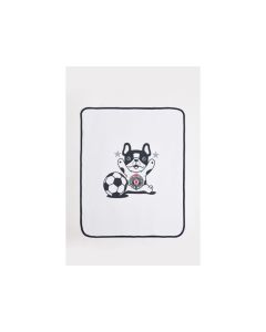 PARTIZAN Pamučni pokrivač za bebe 80x90cm, bela-crna - 3181-buldog