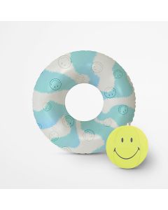 SUNNYLIFE Set za plažu -Šlauf za plivanje i lopta za vodu -Smajli - S2LPOBSM