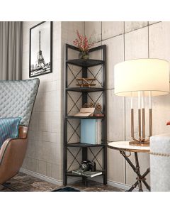 HANAH HOME Ugaona polica za knjige Remo, crna - 322RTC1107