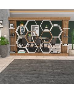 HANAH HOME Polica za knjige Sueno, braon/bela - 322RTC1112
