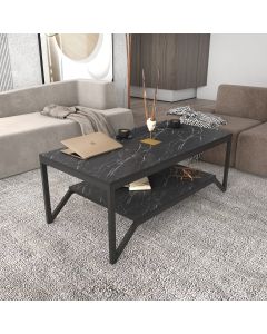 HANAH HOME Klub sto Flora, mermer crna