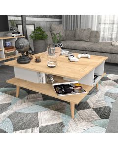 HANAH HOME Klub sto Akya, krem/bela - 322RTC1207