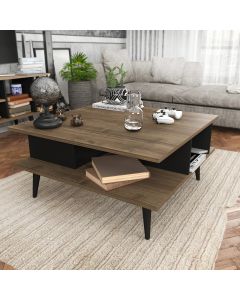 HANAH HOME Klub sto Akya, braon/crna - 322RTC1208