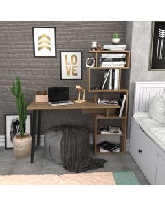 HANAH HOME Radni sto sa policama Vina, braon