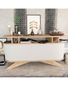 HANAH HOME Komoda za dnevnu sobu Stor, bela/svetlobraon