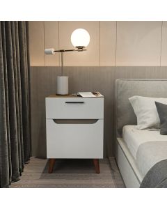 HANAH HOME Noćni ormarić Losso, bela/braon