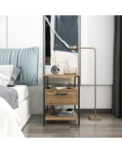 HANAH HOME Noćni stočić Alba, crna/braon - 322RTC1604
