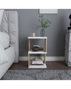 HANAH HOME Noćni stočić Carter, bela/krem