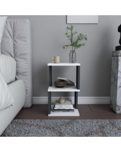 HANAH HOME Noćni stočić Carter, bela/antracit