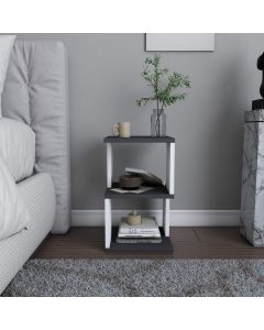 HANAH HOME Noćni stočić Carter, antracit/bela