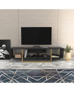 HANAH HOME TV komoda Asal, crna/zlatna