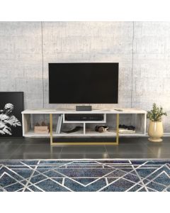 HANAH HOME TV komoda Asal, mermer bela/zlatna - 322RTC2111