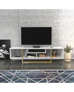 HANAH HOME TV komoda Asal, bela/zlatna