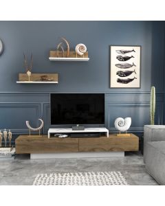 HANAH HOME TV komoda Lusi, bela/braon - 322RTC2154