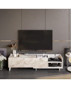 HANAH HOME TV komoda Parion, mermer bela