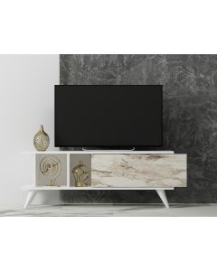HANAH HOME TV komoda Liberty, bela/mermerna