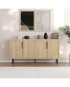 HANAH HOME Komoda Clara, svetlo braon/crna