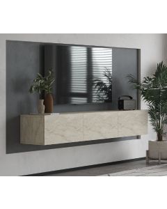 HANAH HOME Zidna TV komoda Alfa, krem