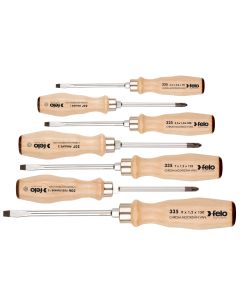 Felo Set udarnih šrafcigera sa drvenom drškom SL/PH/PZ 33597198 7 kom - 33597198