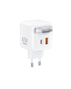 REMAX Punjač Dolly GAN 1xUSB 3.0+1xTIP C 67W, bela