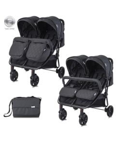 LORELLI Kolica za blizance sa torbom Duo black - 10021542305