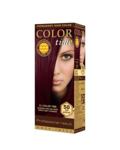 COLOR TIME 50 Tamni Mahagoni Boja za Kosu - Trajna Boja sa Matičnim Mlečom
