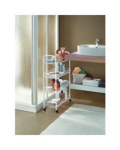 METALTEX Polica za kupatilo sa točkićima Snello, bela