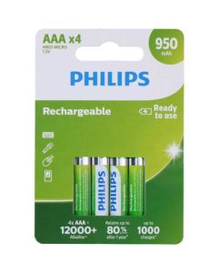 PHILIPS Baterija punjiva, AAA 1.2V 950mAh, 4 kom - 34490