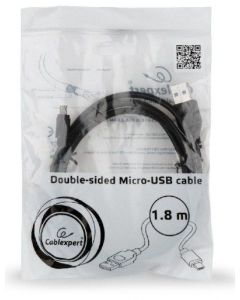 GEMBIRD CC-USB2-AMmDM-6 USB 2.0 AM to Double-sided Micro-USB cable, black, 1,8m - 19031-1