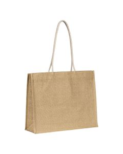 Juta torba za kupovinu CALABRIA – laminirana iznutra, pamučne ručke, 35 × 44,5 × 15 cm