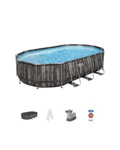 BESTWAY Ovalni bazen za metalnim okvirom, merdevinama i filter pumpom  610x366x122cm Power - 3962