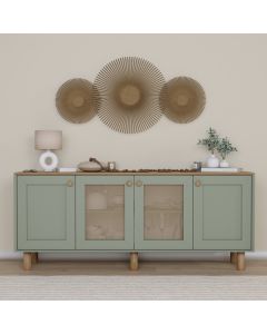 HANAH HOME Komoda Bohemian 1600-147, zelena/braon