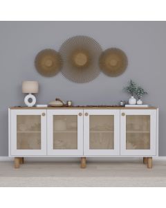 HANAH HOME Komoda Bohemian 1600-133, bela/braon