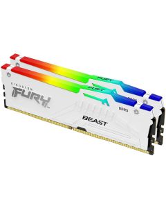 KINGSTON Ram memorija DDR5 32GB (2x16GB) 5200MHz DIMM Fury Beast White RGB XMP CL40
