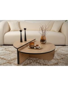 NORDURE Set klub stolova 2/1 Orion, braon/crna