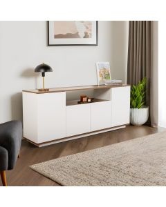 HANAH HOME Komoda Arista, bela/braon