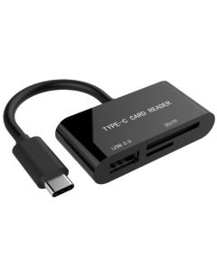 GEMBIRD Čitač kartica USB Type-C SDXCUHB-CR3-02, crna - 20027