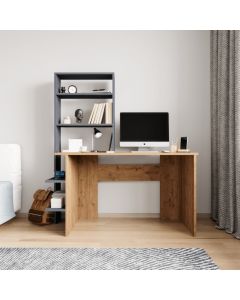 HANAH HOME Radni sto sa policom za knjige Aden, svetlobraon/antracit