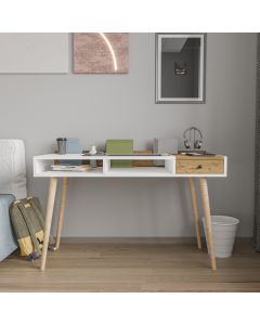 HANAH HOME Radni sto Flex, bela/svetlobraon